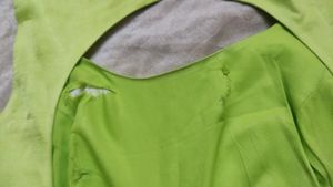 Parrot Green Satin Dress