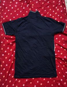Boys Navy Blue Polo Neck Casual Tshirt