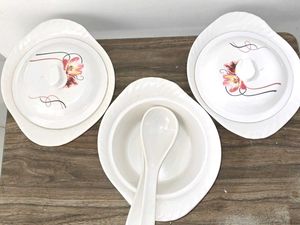 Serving Bowls with Lids & Spoons