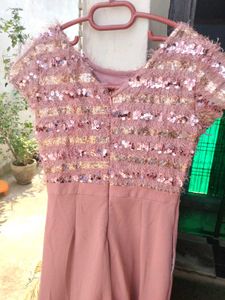 Pink Sequin Top Jumpsuit