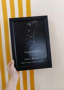 Black Zodiac Photoframe With Name and A Handwritten Note