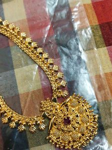 Golden Necklace with Cute Pink Stones 💖✨