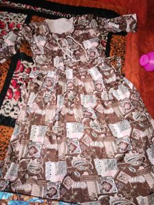 Brown Patterned Dress