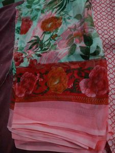 Floral Crepe Dress Material