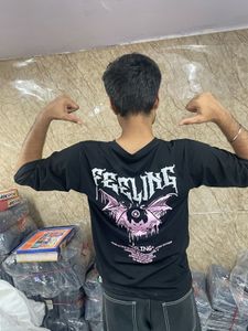 Graphic Print Black T-Shirt