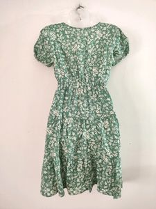 Zudio Green Printed Dress ( Women)