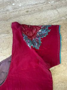 Pink Floral Saree