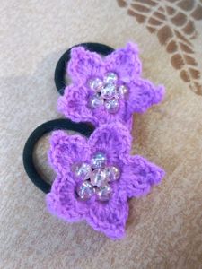 Crochet Purple 💜 Flower Hairbands