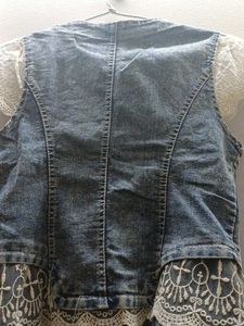 Embroidered Denim Vest