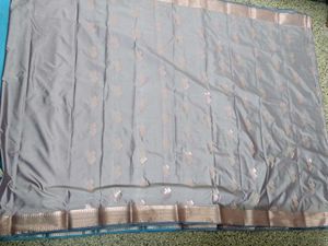 New Silver And Blue Soft Silk Saree