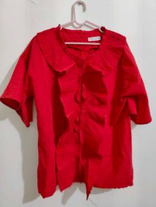 imported Red Ruffle Top