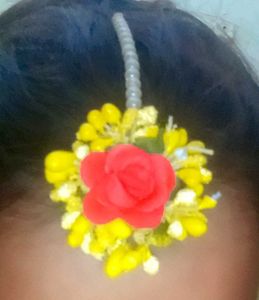 Floral Maangtika For Haldi Ceremony