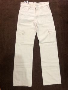 White Cargo Pants Size 30