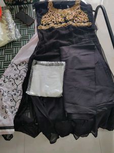 Elegant Black & Gold Embellished Outfit