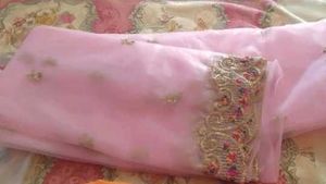 Elegant Pink Net Saree