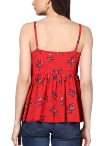 Red Floral Print Top