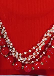 Red Necklace With Earrings
