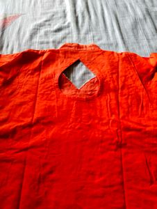 Orange Stitch Kurti
