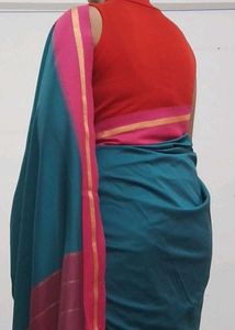 Elegant Teal & Pink Saree