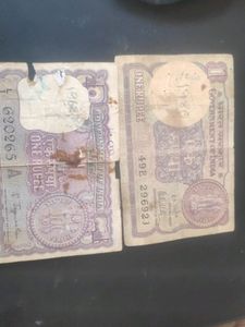 Rare One Rupee Notes Of 1981 And 1967
