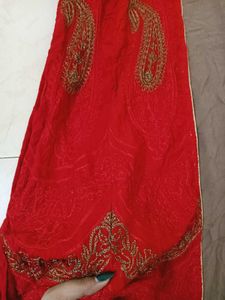 Red and brown combo long kurta/gown