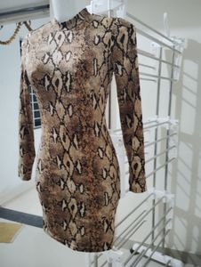 size S - Animal Print full sleeve Bodycon Dress