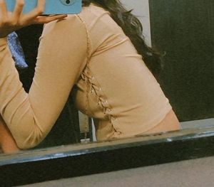 Cute Tan Side Knot Top