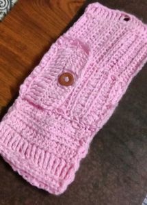 Handmade Crocheted Pink Pouch