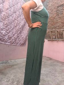 Striped Green Jumpsuit