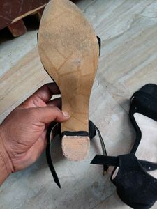 Black Ankle Strap Flats