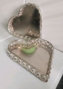 Silver Crystal Heart Tray Combo
