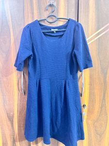Navy Blue Fit &amp; Flare Dress winter