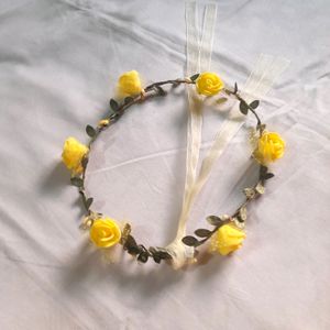 Yellow Floral &amp; Patels Tiara Hair Band Accessories