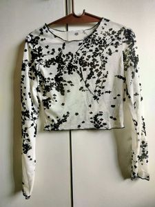 Floral Mesh Crop Top