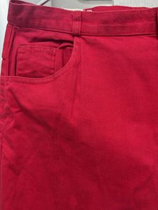 Red Export Material Denim Jeans Waist Size 30-32