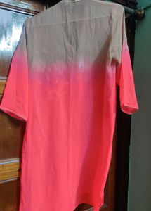 Kurti With Sequence Work And Embroidrery on Neck