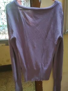 Lilac Button-Down Cardigan