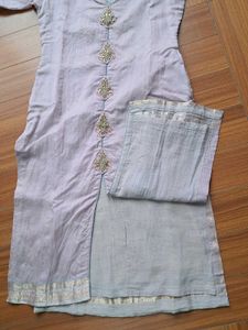 45) Embroidered Collared Kurti Jacket