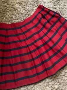 Red and black A line mini Skirt