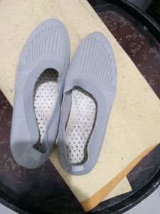 Grey Knit Slip-on Shoes