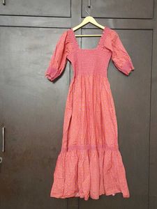 New Pink Floral Midi Dress