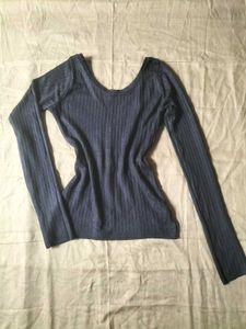 Black Ribbed Fitted Top