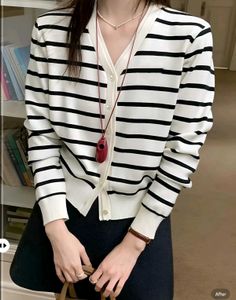 New with tag MNG Striped V-Neck Cardigan