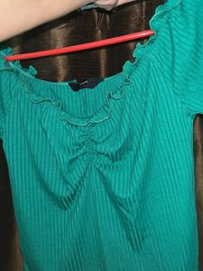 Cute Green Ruffle Top