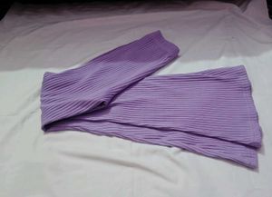 Purple Ribbed Leggings