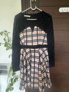 Plaid & Lace Mini Dress