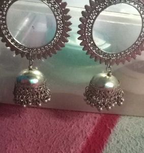 Silver Jhumka Earrings