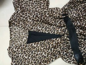 Y2k Retro Gyaru Leopard Print Dress With Belt