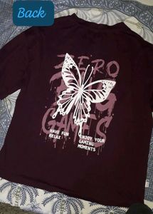 Maroon Graphic Print T-shirt