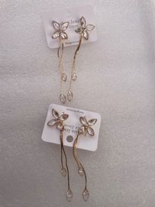 Floral Zircon Drop Earrings - 1 Jodhi